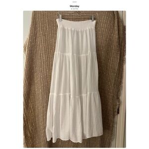 Michael Stars White Gauze Maxi Skirt